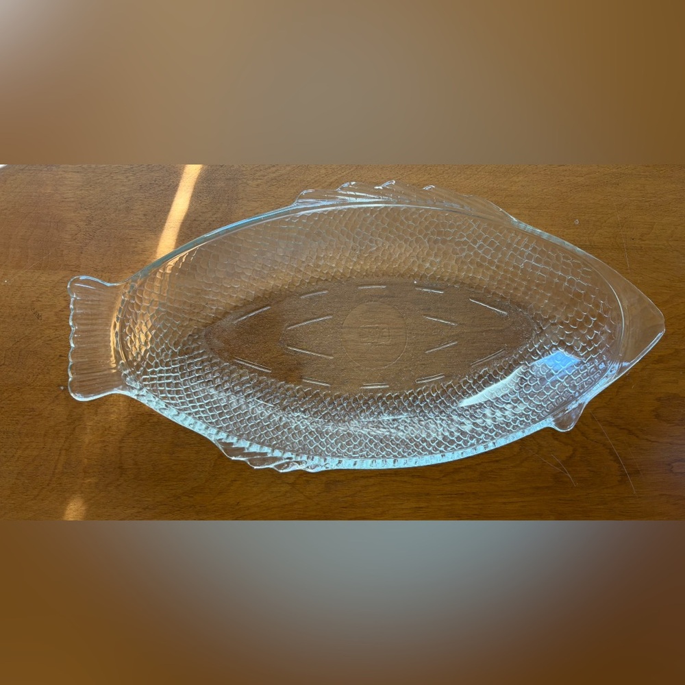 Vintage 18” Glasbake by McGee Glass Fish Baking or Serving Platter